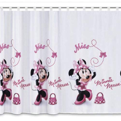 Kinderzimmer Gardine mit Schlaufen Disney Rosa Minnie Maus - 150cm Breite x 245 cm Lange von D isney