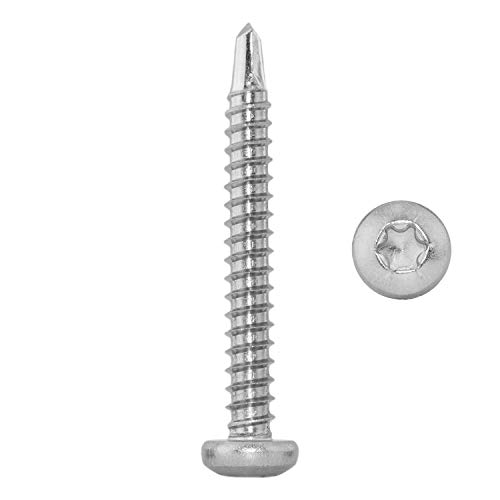 Bohrschrauben 4,8 X 45 DIN 7504 Form M, selbstschneidend Edelstahl A2 (50 Stück) - V2A Schnellbauschrauben m. Linsenkopf u. Innensechsrund-Antrieb (TORX) für Weichmetalle (z.B. Aluminium) von D´s Items