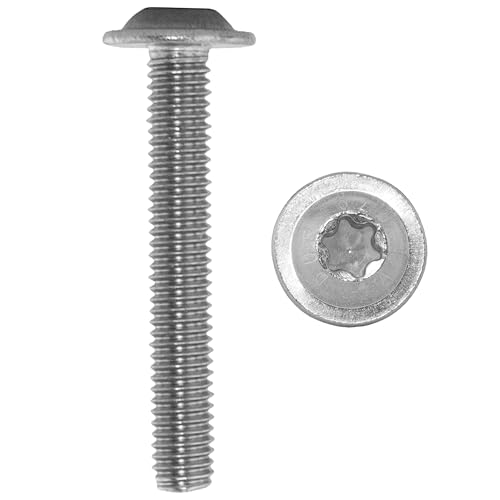 D´s Items® | Flachkopfschrauben mit Flansch u. Innensechsrund (ISR) - M10x120 - ISO 7380 - Edelstahl A2 - [5 Stück] - | Linsenkopfschrauben mit Bund V2A | Flanschschrauben | Zaunbauschrauben von D´s Items