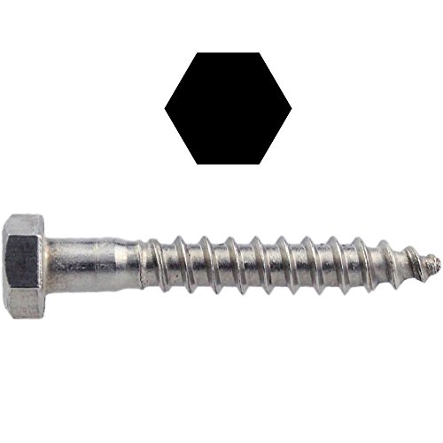 Sechskant Holzschrauben 6 X 140 DIN 571 Edelstahl A2 (5 Stück) - V2A Schlüsselschrauben Wiener Schrauben von D´s Items