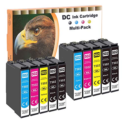 D&C 10 Druckerpatronen Kompatibel für Epson 502 XL für Epson Expression Home XP-5100 Series XP-5105 XP-5115 WorkForce WF-2800 Series WF-2860 D WF-2860 DWF WF-2865 DWF 4xSchwarz 2xCyan 2xMagenta 2xGelb von LOSMANN