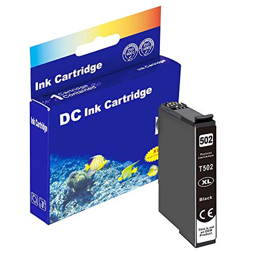 D&C 1x Black Druckerpatronen Kompatibel für Epson 502 XL für Epson Expression Home XP-5100 Series XP-5105 XP-5115 WorkForce WF-2800 Series WF-2860 D WF-2860 DWF WF-2865 DWF Drucker, 1x Schwarz von D&C