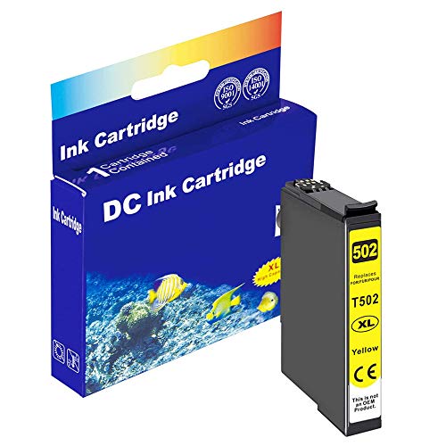 D&C 1x Yellow Druckerpatronen Kompatibel für Epson 502 XL für Epson Expression Home XP-5100 Series XP-5105 XP-5115 WorkForce WF-2800 Series WF-2860 D WF-2860 DWF WF-2865 DWF Drucker, 1x Gelb von D&C