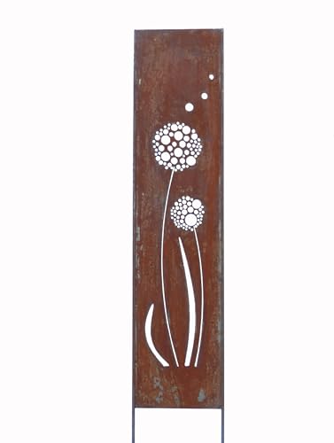 Edelrost Sichtschutz Wand Schild Pusteblume, Gartendekoration, Edelrost, Rost Panel, Frühling, Sommer, Geschenkidee, Garten, Sichtschutzwand von D&L Lasertec