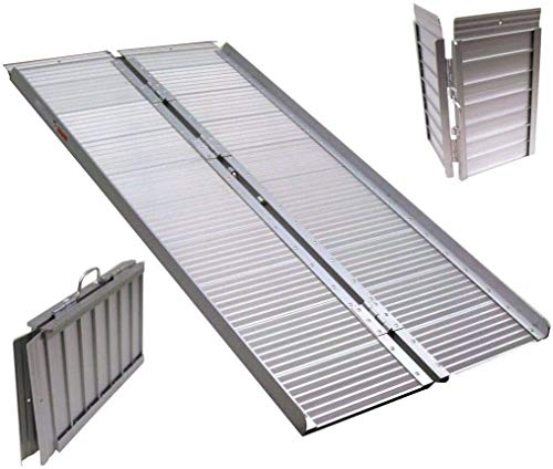 Alu Rollstuhlrampe 120cm klappbar Rampe 1,2m Rollirampe Auffahrrampe Türschwellenrampe 06145 AWZ von D&L