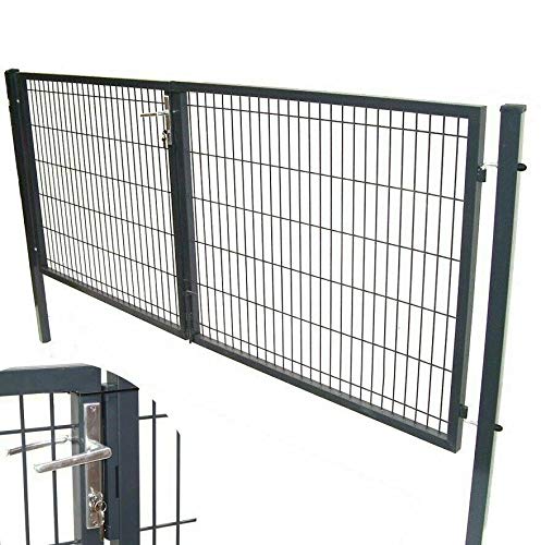 Quadratrohr Doppelflügeltor Gartentor Gartenzaun Tor Doppeltor Flügeltor Hoftor 300x120 AWZ von D&L