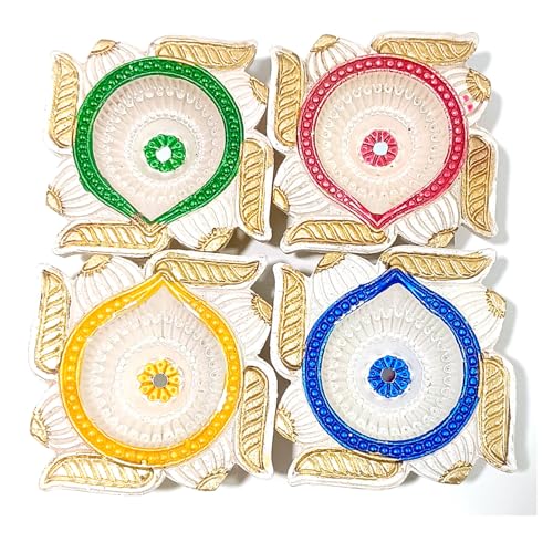 Diyas Diwali Diyas Diwali Deko-Ton, bunt, 4 Stück Diyas Diwali Diyas Diwali Deko-Ton, bunt, 4 Stück von D & S