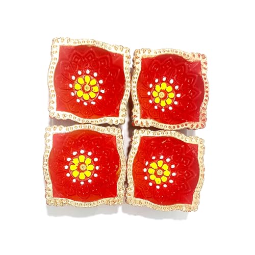 Diyas Diwali Diyas Diwali Deko-Ton, bunt, 4 Stück Diyas Diwali Diyas Diwali Deko-Ton, bunt, 4 Stück von D & S