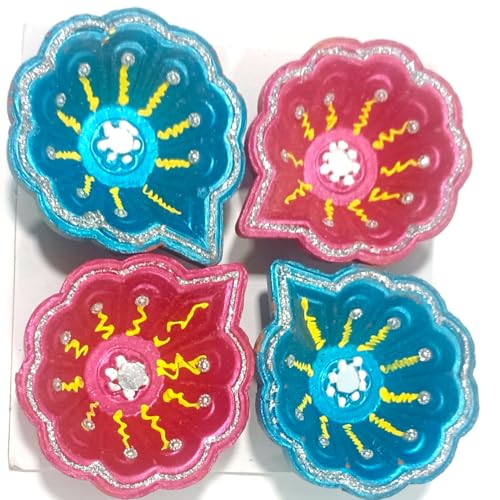Diyas Diwali Diyas Diwali Deko-Ton, bunt, 4 Stück Diyas Diwali Diyas Diwali Deko-Ton, bunt, 4 Stück von D & S