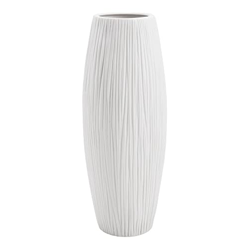 D'vine Dev VS-WF-11 Zoll weiße Keramik-Blumenvase, Wasserfall-strukturierte Vase für Heimdekoration, 27,9 cm von D'vine Dev