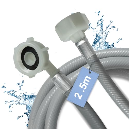 D.I.Accessa 2.5m Wasserschlauch Zulaufschlauch 3/4 Zoll gerade/Winkel 90 Grad für Waschmaschine und Geschirrspüler Midea von D.I.Accessa
