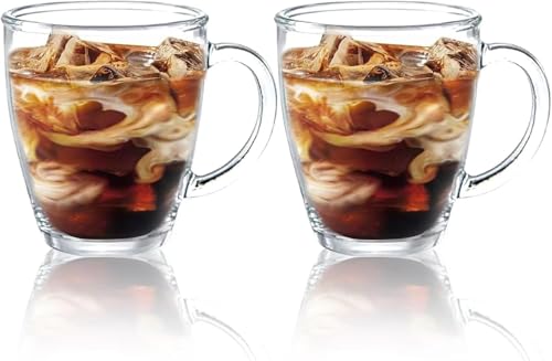 D.M DESIGN•MASTER[2-Stück,350ml] - Latte Macchiato Gläser mit Henkel, Kaffeeglas/Teeglas, Hält lange warm, Perfekt für Latte, Cappuccino, Americano, Tee und Getränke. von D.M DESIGN·MASTER