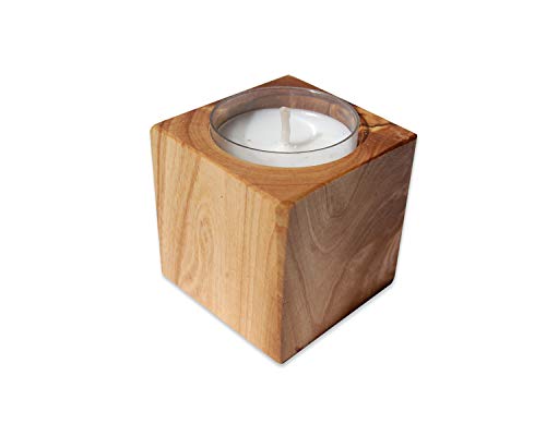 D.O.M.® Kerzenhalter CUBO aus Olivenholz einzeln oder im Set (Einzeln) von D.O.M. Die Olivenholz Manufaktur