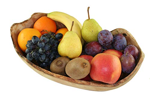 D.O.M.® Obstschale RUSTIKAL aus naturbelassenem Olivenholz in 5 Größen (Länge 30-33 cm) von D.O.M. Die Olivenholz Manufaktur