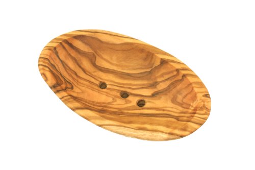 D.O.M.® Seifenschale aus Olivenholz in 3 Größen (Länge ca. 12 cm mit Rille (Klein)) von D.O.M. Die Olivenholz Manufaktur
