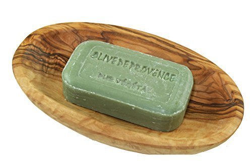 D.O.M.® Seifenschale aus Olivenholz mit Olivenölseife Olive von D.O.M. Die Olivenholz Manufaktur