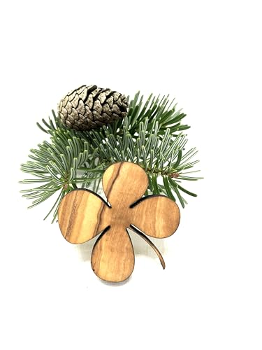 D.O.M. Christbaumanhänger Christbaumschmuck aus Olivenholz (Kleeblatt) von D.O.M. Die Olivenholz Manufaktur