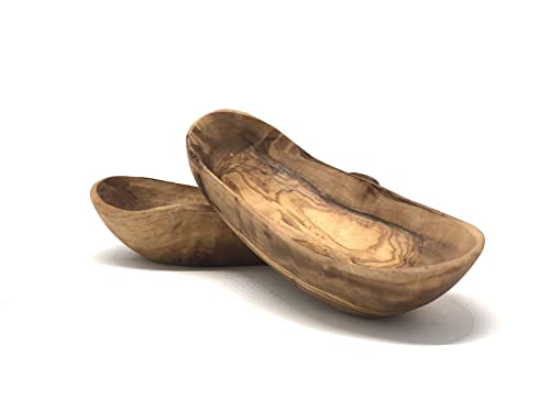 D.O.M. Rustikale Schale aus Holz Olivenholz Länge circa 14-16 cm von D.O.M. Die Olivenholz Manufaktur