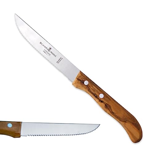 D.O.M. Tomatenmesser Gemüsemesser Länge ca. 23 cm mit Griff aus Olivenholz von D.O.M. Die Olivenholz Manufaktur