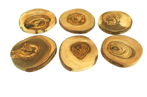 D.O.M. Untersetzer 6tlg. Set aus Olivenholz z. B. für Gläser von D.O.M. Die Olivenholz Manufaktur
