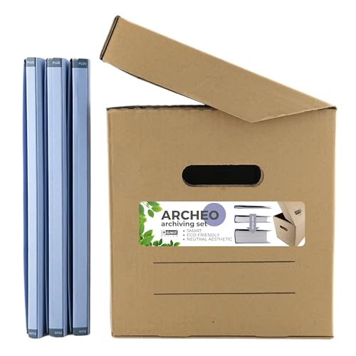 D.RECT - Archivbox ARCHEO Set Lagerbox 250x340x260 mm Klappdeckelbox Archivschachtel Aktenkarton mit 3 pastellfarbene Zero Max Ordner Blau D.RECT - Archivbox ARCHEO Set Lagerbox 250x340x260 mm Klappdeckelbox Archivschachtel Aktenkarton mit 3 pastellfarbene Zero Max Ordner Blau von D.RECT