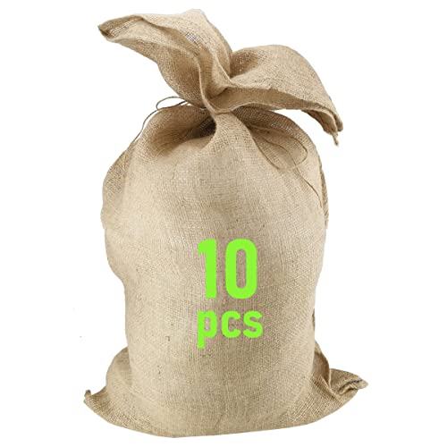 D.RECT Jutesack - 10 Stück | 10xMultifunktionaler Jutesack 85x50cm | Winterschutz für Topf- & Kübelpflanzen | Gartensack I Kartoffelsack I 100% Jute - Strapazierfähig I Natur von D.RECT