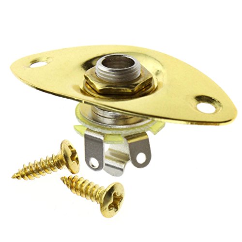 E-Gitarre input Klinkenbuchse/Jackplate Steckdose +Schraube Gold Ovale Form von D2D