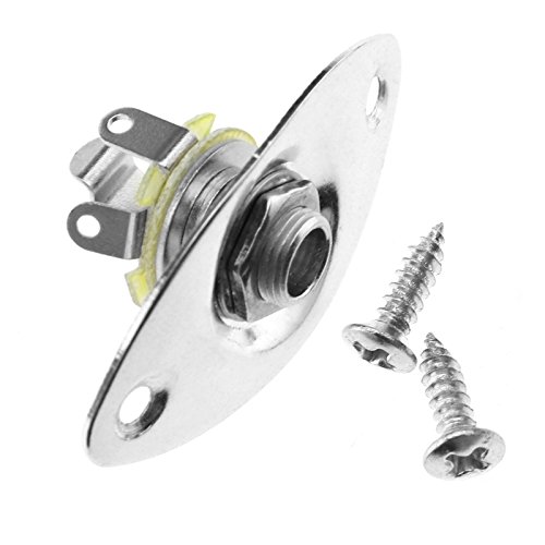 E-Gitarre input Klinkenbuchse/Jackplate Steckdose +Schraube Silber Ovale Form von D2D