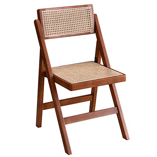 D2FASHION Camping Chair Ultralight Foldable Campingstuhl Garden Dining Chairs Wiener Geflecht Rattan Klappstuhl, Balkonstühle 150 Kg Belastbarkeit, Rahmenkonstruktion Aus Massivholz, Dark Brown von D2FASHION