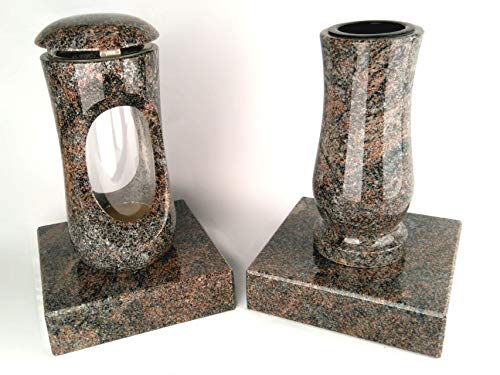 designgrab Design small Grablampe mit Vase und 2 Stück Sockel aus Granit Paradiso designgrab Design small Grablampe mit Vase und 2 Stück Sockel aus Granit Paradiso von D4G Design4Grab