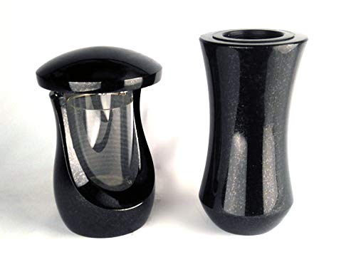 designgrab Grablampe Cerres und Grabvase Atria aus Granit Schwedisch Black, Grabschmuckset designgrab Grablampe Cerres und Grabvase Atria aus Granit Schwedisch Black, Grabschmuckset von D4G Design4Grab