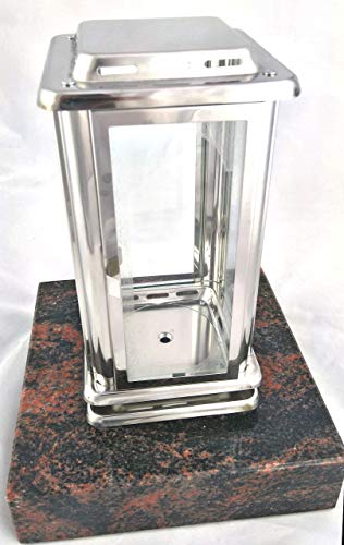 designgrab Grablampe Royal aus Edelstahl mit Granitsockel aus Granit Aurora, Gläser aus Klarglas von D4G Design4Grab