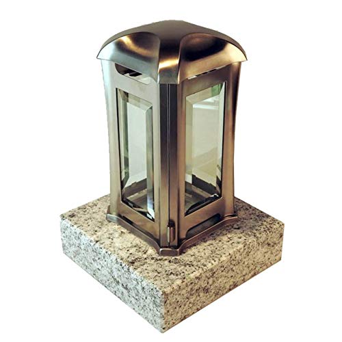 designgrab Grablampe Venezia aus Edelstahl mit Granitsockel aus Granit Viscont White von D4G Design4Grab