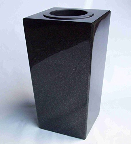 designgrab Karree Designer Grabvase aus Granit Schwedisch Black von D4G Design4Grab