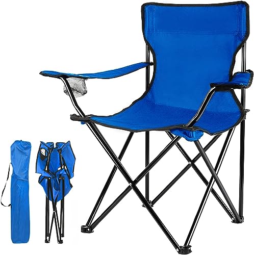 DA-MEIJULE Tragbarer Campingstuhl mit Tragetasche, tragbarer Outdoor-Stuhl für faltbaren Rasenstuhl, Outdoor-Campingstuhl mit Getränkehalter zum Angeln im Freien (blau) von DA-MEIJULE