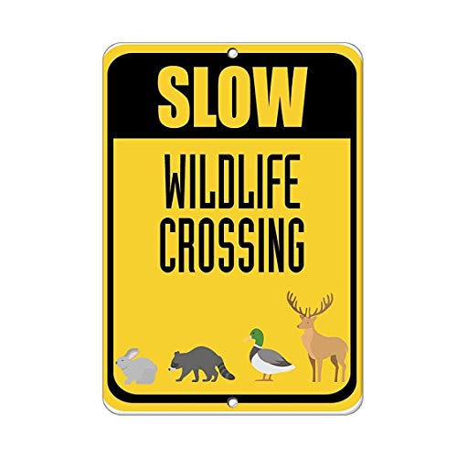 Aluminiumschilder Warnschild "Slow Wildlife Crossing Road", Business-Schild, 40,6 x 30,5 cm, Metall-Blechschild Aluminiumschilder Warnschild "Slow Wildlife Crossing Road", Business-Schild, 40,6 x 30,5 cm, Metall-Blechschild von DAADAA