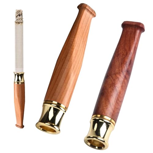 DAAIZIII 2 Stück Holz Zigarettenhalter, Zigarettenspitze, Filter Zigarettenspitze, Herren & Damen, Universal für dicke, mittlere & feine Zigaretten von DAAIZIII