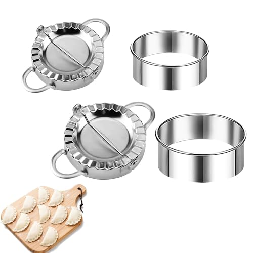 Ravioli Former,4 Stück Edelstahl Ravioli Dumpling Maker,Knödel Ravioliformer Set,Ravioli Maker,Dumpling Maker,Ravioli Ausstecher,Teigtaschenformer Für Küchenhelfer Set Dumpling Ravioli Machen von DAAIZIII