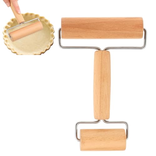 Teigroller Nudelholz Mit Zwei Rollen - Klein, Holz - Geeignet Zum Ausrollen Von Teig Mit Der Hand, Pizza, Desserts Und Knödelhäuten von DAAIZIII