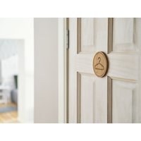 Eichenholz-Garderobentürschild Garderobenhaken von DABADesign