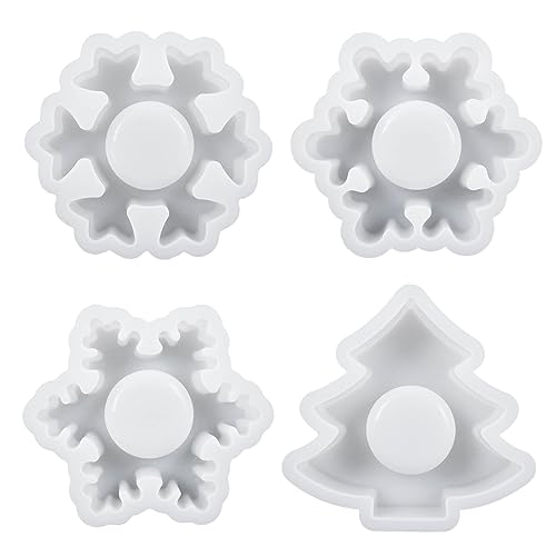 1/4pcs Schneeflockenkerzenhalter Formen Kristall Schneeflocken Kerzenharz Schimmel Teelicht Epoxidharz Schimmel Handwerk von DABAIXIONG