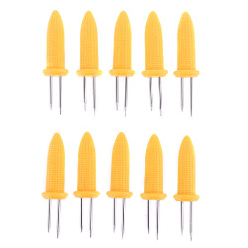 10 Stücke Mais Form Gabeln Hitzebeständige Kleine Edelstahl Maishalter Futtergabeln BBQ Tool Für Picknick Camping BBQ von DABAIXIONG