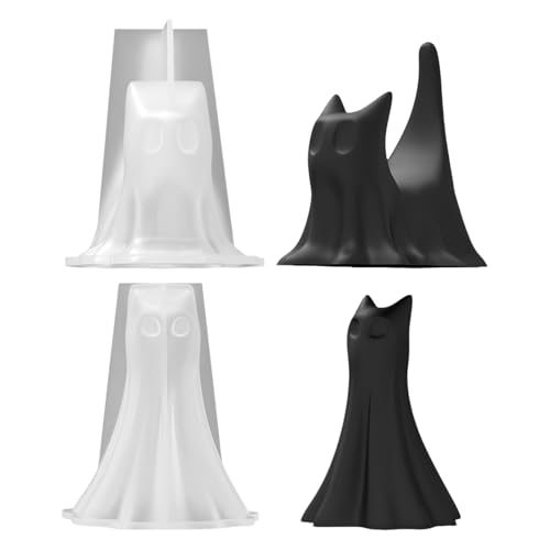 2pcs Katzen Silikongussform Halloweens Dekorationen Harzzubehör Basteln Für Kerzenseife Halloweens Handwerk von DABAIXIONG