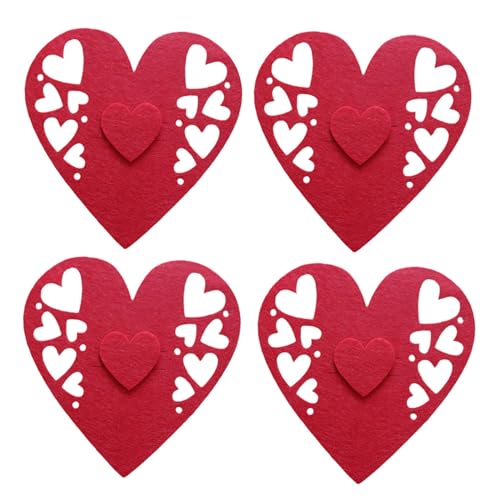 4 PCs Valentinstag Love Castlery Bag Set Fork Messer Bag Tischhaltertaschen Perfekt Für Paare Und Besondere Abendessen von DABAIXIONG