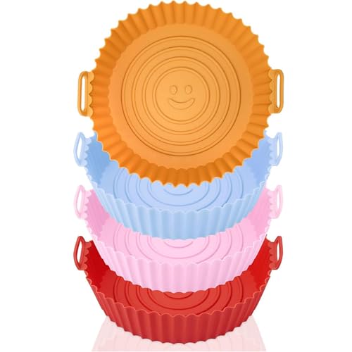 4 Pack Silikonluft Frittierkorb Liner Silikonluft Frittierpolster Luft Frittierzubehör Geeignet Zum Backen Und Kochen von DABAIXIONG
