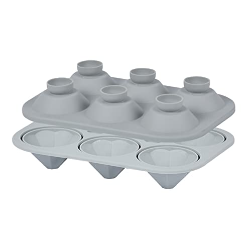 6 Gitter Eiswürfel Schimmel Silikon Eisschale Diamant Stapelbare Maker Schokoladenform Großer Eiskugeln Maker Für Cocktail von DABAIXIONG