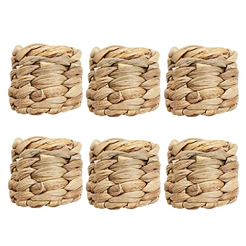 6pcs Runde Gewebte Serviettenringwasser Hyazinthe Servietten Handgefertigt Geflochten von DABAIXIONG