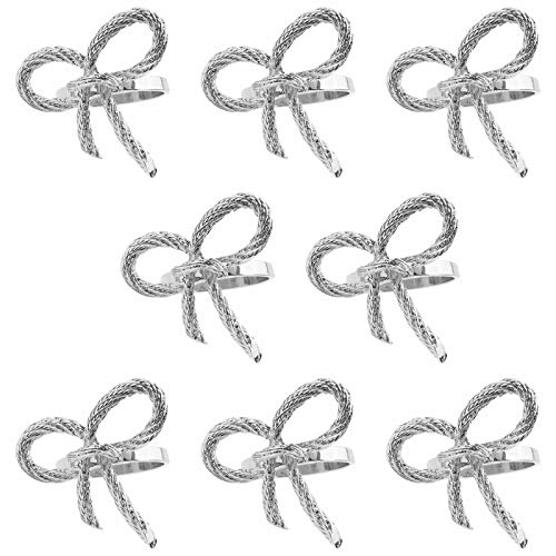8 PCs Gold Silber Bowknot Serviettenring Weihnachtsfeier Esstisch Dekoration Exquisite Handwerkskunst Kostengünstig von DABAIXIONG