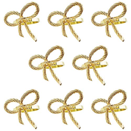 8 PCs Gold Silber Bowknot Serviettenring Weihnachtsfeier Esstisch Dekoration Exquisite Handwerkskunst Kostengünstig von DABAIXIONG