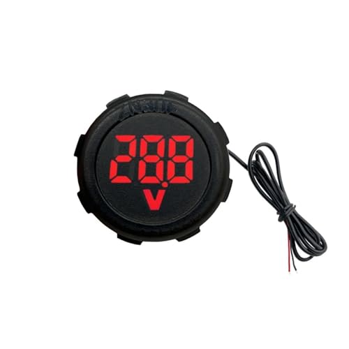 Auto Wasserdichte Runde LED Digitale Spannung Meter DC4V Bis 100 V Für Outdoor Automotive Marine Motorcycle Electrical Systems LED Digital Display Voltmeter von DABAIXIONG